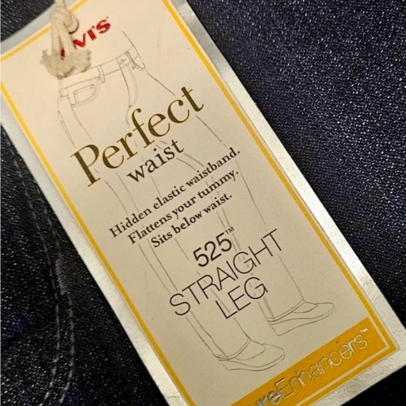 NWOT Levi’s Perfect Waist 525 Dark Blue Straight Leg Women's Jeans - Picture 9 of 13